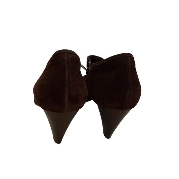 Aquatalia by Marvin K Brown Italian Made Suede Pointed Toe Heeled Booties 9.5 - Picture 7 of 8